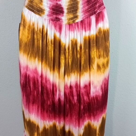 Women Festive Boho Beach Tie-Dye Sleeveless Wide Leg Jumpsuit sz 1X - Picture 7 of 10
